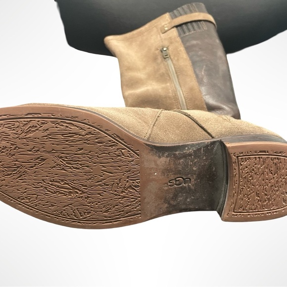 UGG Cyndee Tan‎ Heeled Boots with Side-Zip and Rounded Toe size 7.5 - Picture 5 of 8